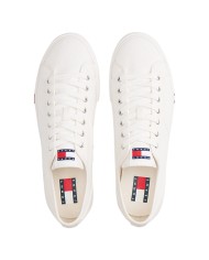 Sneakers Uomo Tommy Hilfiger Archive Vulc Y2K In Cotone  Ecru White
