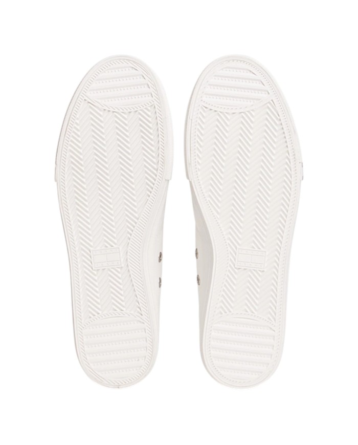Sneakers Uomo Tommy Hilfiger Archive Vulc Y2K In Cotone  Ecru White