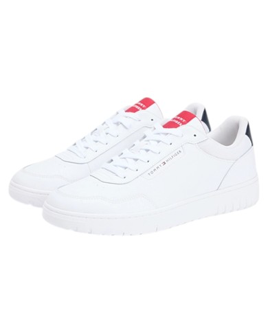 Sneakers Uomo Tommy Hilfiger Basket Core Lite Flag Logo Leather White