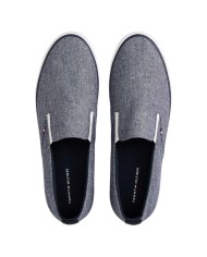 Slip On Uomo Tommy Hilfiger Harlem Core II Chambray Di Lino Desert Sky Navy