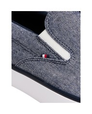 Slip On Uomo Tommy Hilfiger Harlem Core II Chambray Di Lino Desert Sky Navy