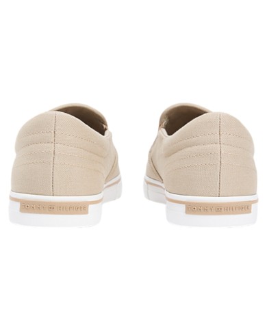 Slip On Uomo Tommy Hilfiger Vulc Core Tela Di Cotone Sandalwood Sand