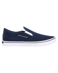 Slip On Uomo Tommy Hilfiger Vulc Core Tela Di Cotone Desert Sky Navy Blue