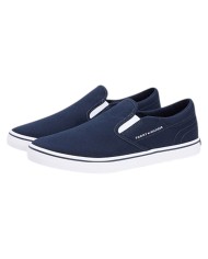 Slip On Uomo Tommy Hilfiger Vulc Core Tela Di Cotone Desert Sky Navy Blue