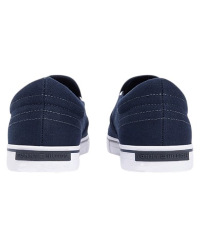 Slip On Uomo Tommy Hilfiger Vulc Core Tela Di Cotone Desert Sky Navy Blue