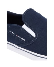 Slip On Uomo Tommy Hilfiger Vulc Core Tela Di Cotone Desert Sky Navy Blue