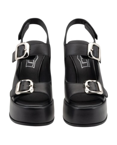 Sandalo Donna Cult Bjork 4506 Sandal Tacco Cm 12 Plateau Cm 4 Leather Black