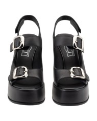 Sandalo Donna Cult Bjork 4506 Sandal Tacco Cm 12 Plateau Cm 4 Leather Black