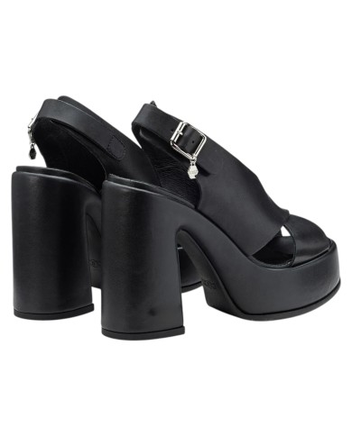 Sandalo Donna Cult Bjork 4302 Sandal Tacco Cm 12 Plateau Cm 4 Leather Black