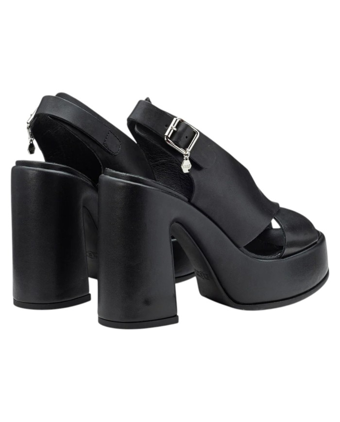 Sandalo Donna Cult Bjork 4302 Sandal Tacco Cm 12 Plateau Cm 4 Leather Black