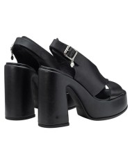 Sandalo Donna Cult Bjork 4302 Sandal Tacco Cm 12 Plateau Cm 4 Leather Black