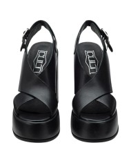 Sandalo Donna Cult Bjork 4302 Sandal Tacco Cm 12 Plateau Cm 4 Leather Black