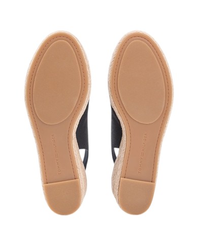 Sandalo Donna Tommy Hilfiger Platform Mid Wedge Zeppa Espadrillas Slingback Black