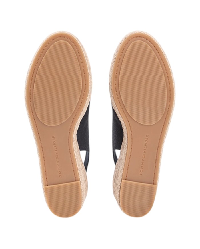 Sandalo Donna Tommy Hilfiger Platform Mid Wedge Zeppa Espadrillas Slingback Black