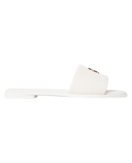 Ciabatta Donna Tommy Hilfiger Con Fascia e monogramma TH Logo Hardware Mule Leather Soft Cream