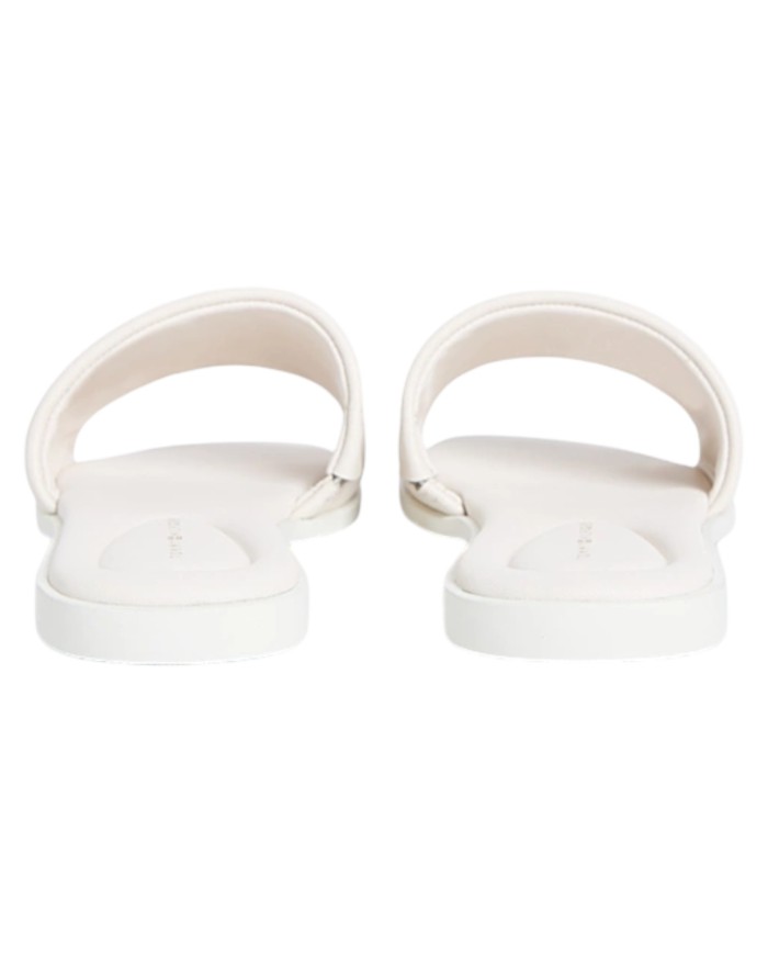 Ciabatta Donna Tommy Hilfiger Con Fascia e monogramma TH Logo Hardware Mule Leather Soft Cream