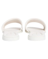 Ciabatta Donna Tommy Hilfiger Con Fascia e monogramma TH Logo Hardware Mule Leather Soft Cream