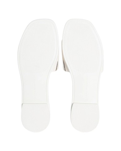 Ciabatta Donna Tommy Hilfiger Con Fascia e monogramma TH Logo Hardware Mule Leather Soft Cream