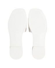 Ciabatta Donna Tommy Hilfiger Con Fascia e monogramma TH Logo Hardware Mule Leather Soft Cream