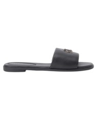 Ciabatta Donna Tommy Hilfiger Con Fascia e monogramma TH Logo Hardware Mule Leather Space Black