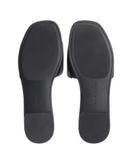 Ciabatta Donna Tommy Hilfiger Con Fascia e monogramma TH Logo Hardware Mule Leather Space Black