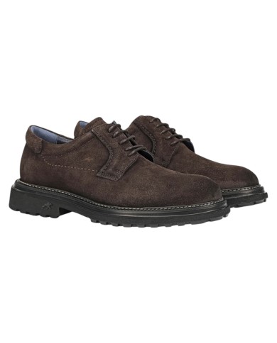 Stringata Uomo Fluchos LINCON F2054 Leather Camoscio Afelpado Cafè + Com 2