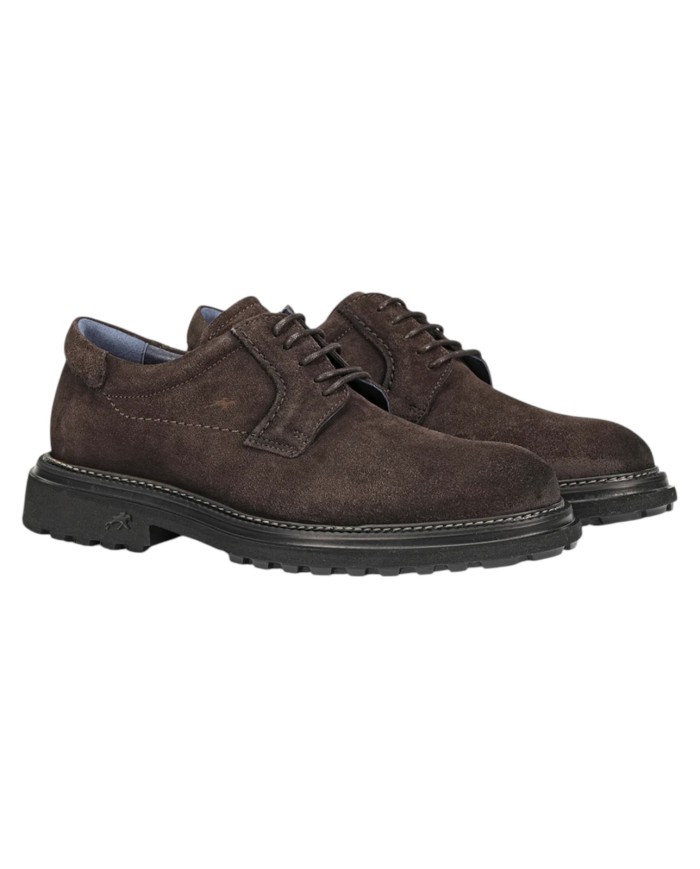Stringata Uomo Fluchos LINCON F2054 Leather Camoscio Afelpado Cafè + Com 2