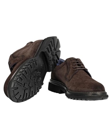 Stringata Uomo Fluchos LINCON F2054 Leather Camoscio Afelpado Cafè + Com 2