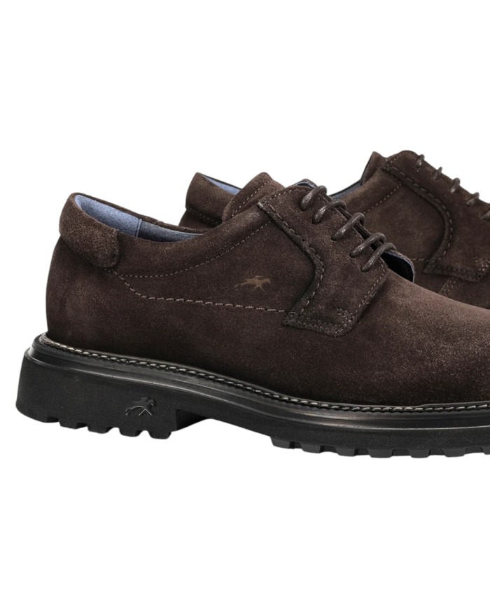 Stringata Uomo Fluchos LINCON F2054 Leather Camoscio Afelpado Cafè + Com 2
