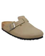 Sandalo Uomo Unisex Donna Birkenstock Birko Flor Boston Syn 2.0 Nubuck Faded Khaki