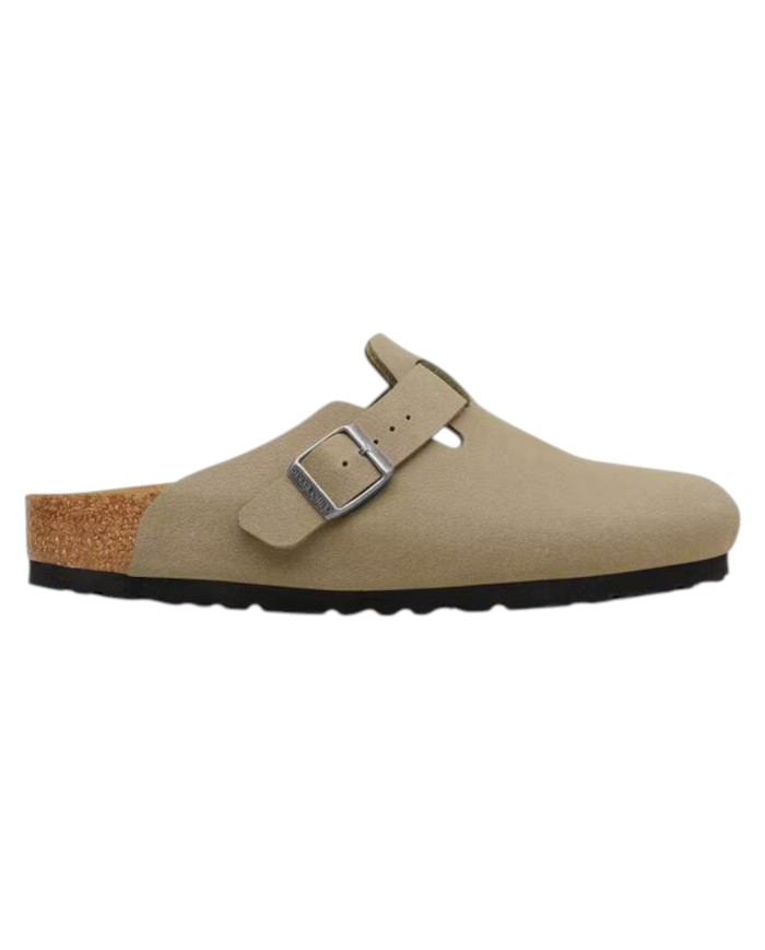 Sandalo Uomo Unisex Donna Birkenstock Birko Flor Boston Syn 2.0 Nubuck Faded Khaki