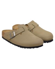Sandalo Uomo Unisex Donna Birkenstock Birko Flor Boston Syn 2.0 Nubuck Faded Khaki