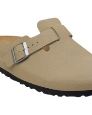 Sandalo Uomo Unisex Donna Birkenstock Birko Flor Boston Syn 2.0 Nubuck Faded Khaki