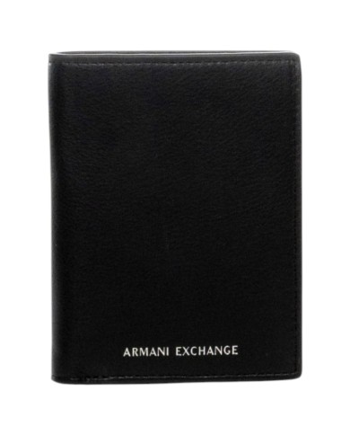 Portacarte Armani Exchange Uomo Line Logo Leather Black