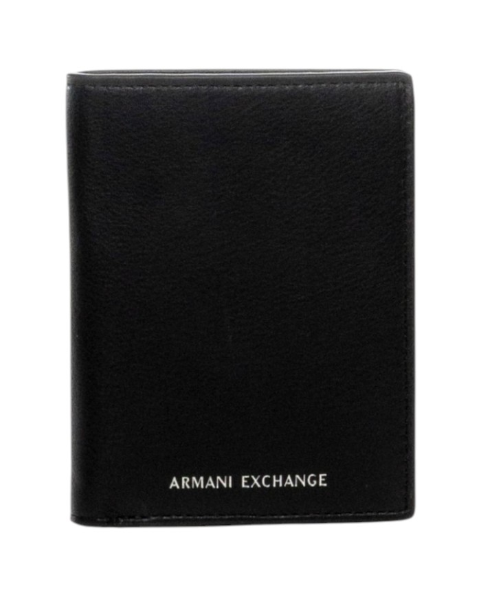 Portacarte Armani Exchange Uomo Line Logo Leather Black