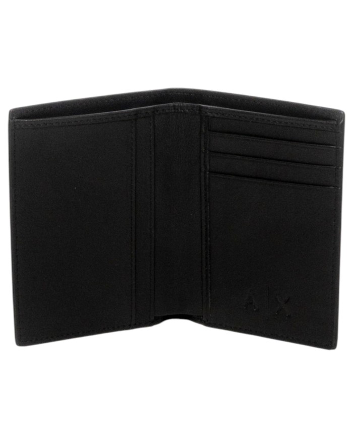 Portacarte Armani Exchange Uomo Line Logo Leather Black