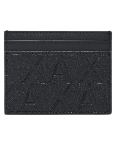 Portacarte Armani Exchange Uomo A X Embossed Logo Leather Black