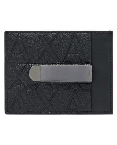 Portacarte Armani Exchange Uomo A X Embossed Logo Leather Black