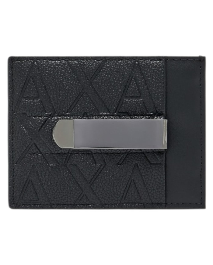 Portacarte Armani Exchange Uomo A X Embossed Logo Leather Black