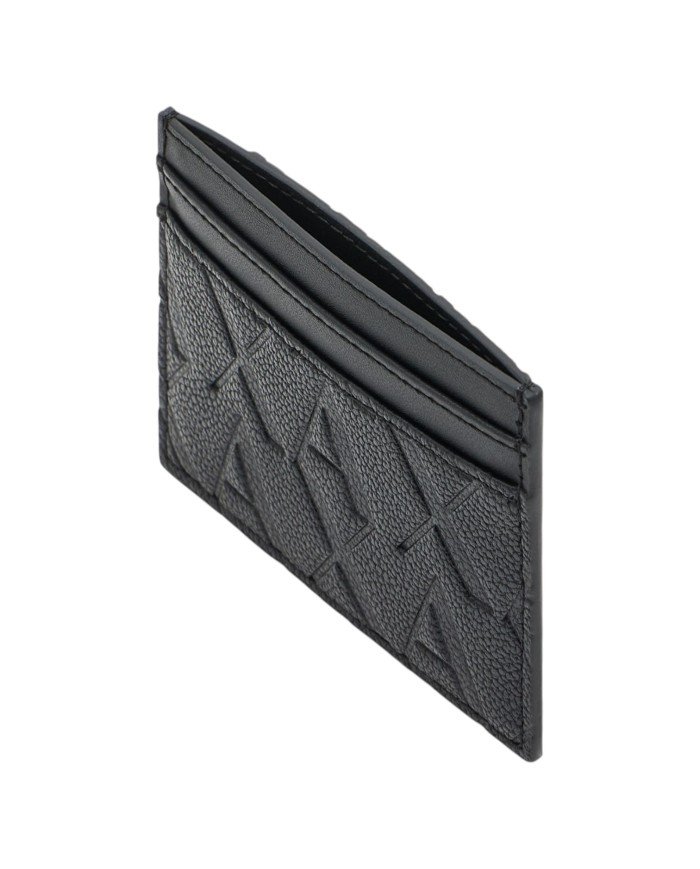 Portacarte Armani Exchange Uomo A X Embossed Logo Leather Black