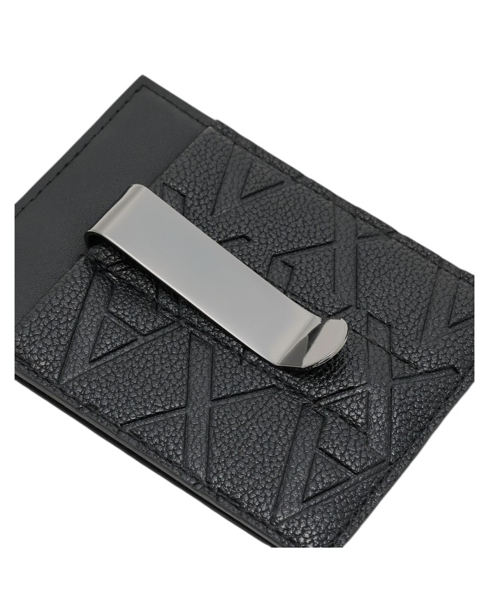 Portacarte Armani Exchange Uomo A X Embossed Logo Leather Black