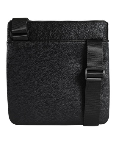 Borsello Uomo Armani Exchange Stripes Line Logo Leather Black