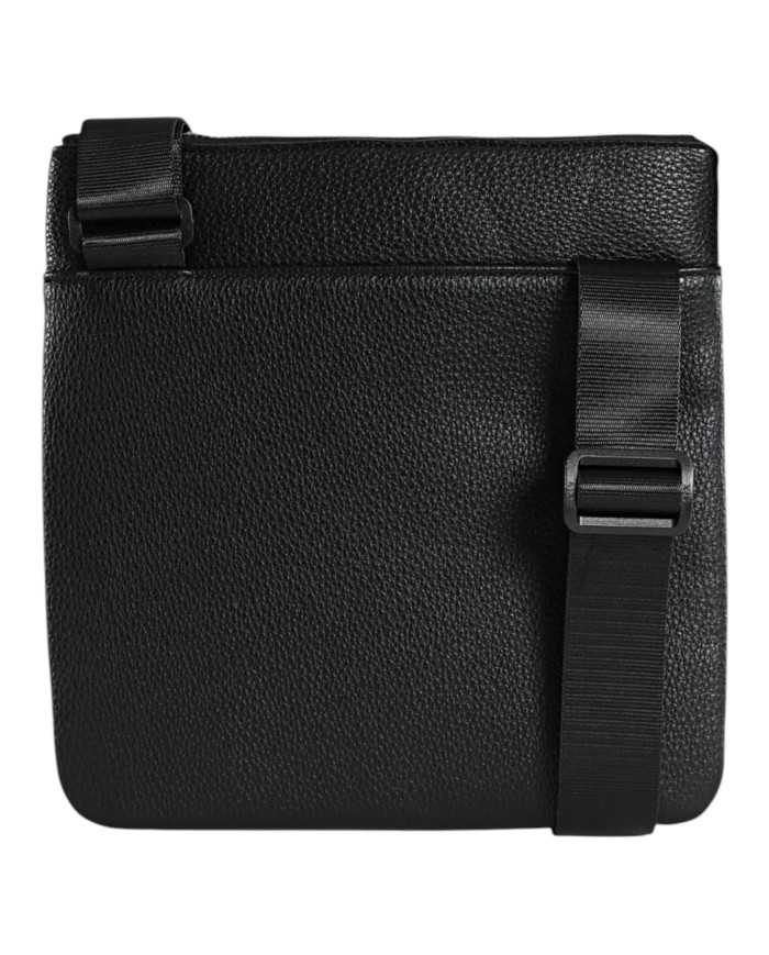 Borsello Uomo Armani Exchange Stripes Line Logo Leather Black