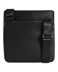 Borsello Uomo Armani Exchange Stripes Line Logo Leather Black
