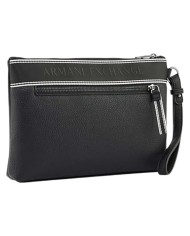 Pochette Uomo Armani Exchange Stripes Line Logo Leather Black