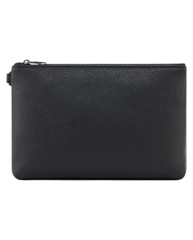 Pochette Uomo Armani Exchange Stripes Line Logo Leather Black