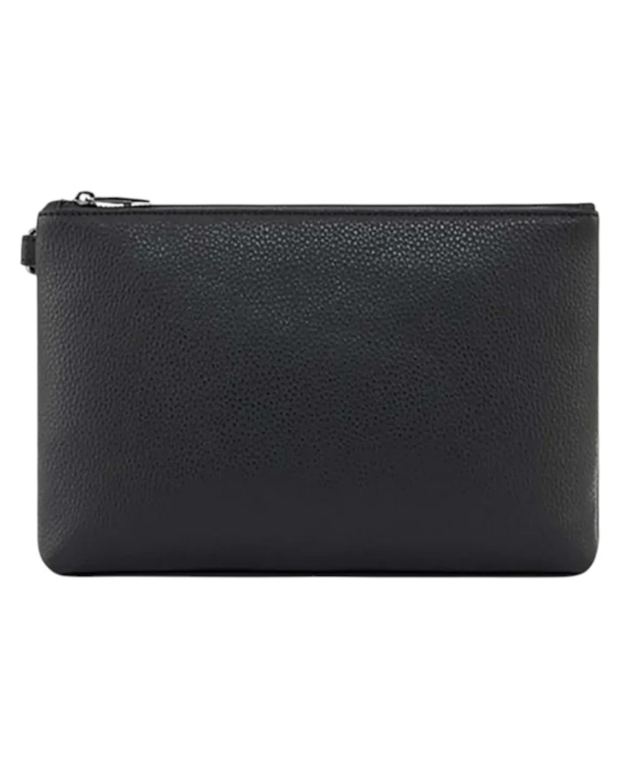 Pochette Uomo Armani Exchange Stripes Line Logo Leather Black