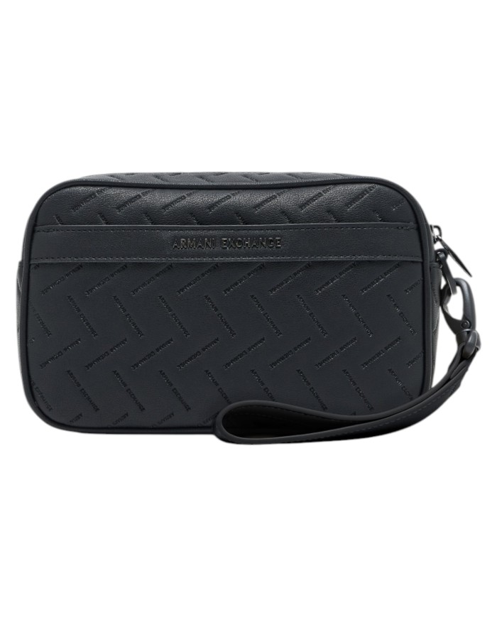 Pochette Uomo Armani Exchange Embossed Logo Leather Black