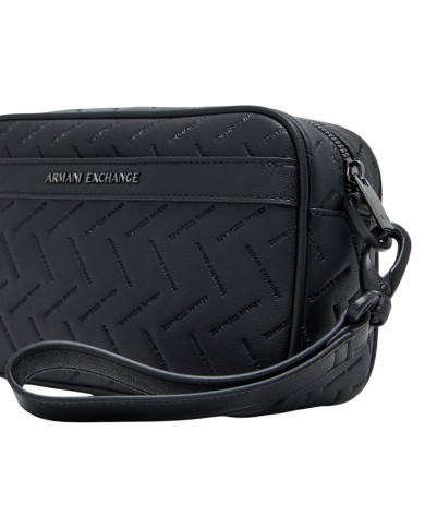 Pochette Uomo Armani Exchange Embossed Logo Leather Black