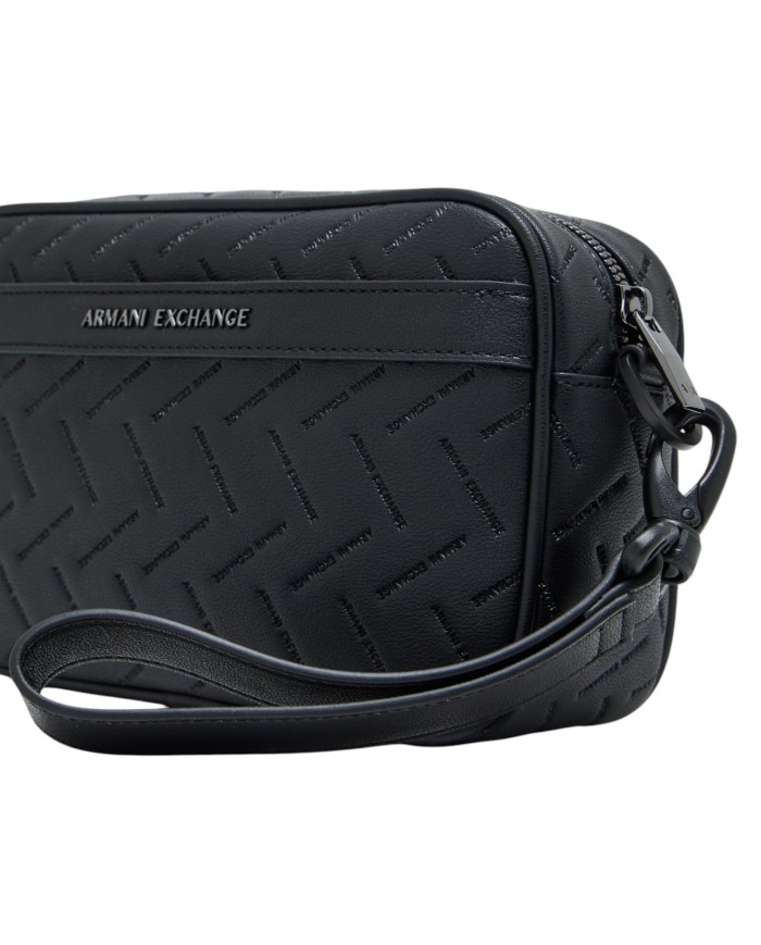 Pochette Uomo Armani Exchange Embossed Logo Leather Black